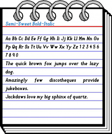 Semi-Sweet Bold-Italic Font
