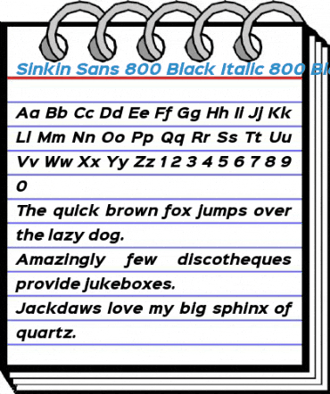 Sinkin Sans 800 Black Italic Font