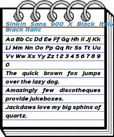 Sinkin Sans 900 X Black Italic 900 X Black Italic Font
