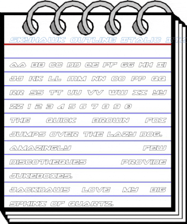 Skyhawk Outline Italic Italic Font