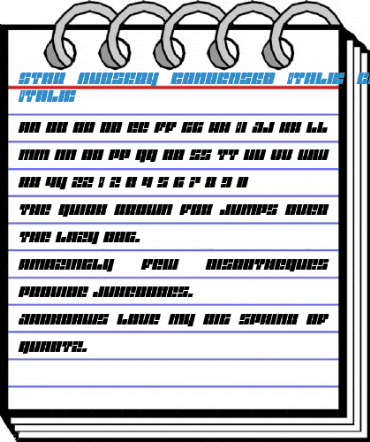 Star Nursery Condensed Italic Condensed Italic Font