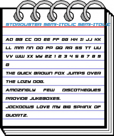 Starduster Semi-Italic Semi-Italic Font