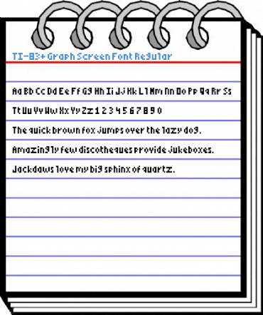 TI-83+ Graph Screen Font Regular Font