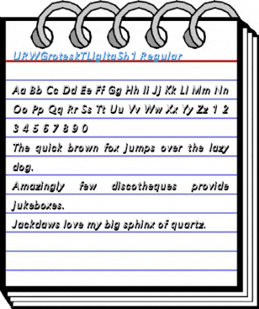 URWGroteskTLigItaSh1 Font