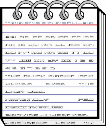 Trireme 3D Regular Font