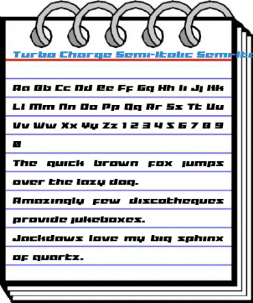 Turbo Charge Semi-Italic Semi-Italic Font