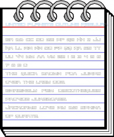 United Planets Outline Regular Font