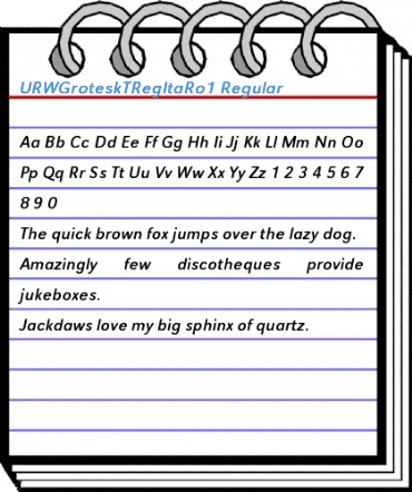 URWGroteskTRegItaRo1 Regular Font