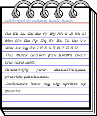 USAngel Gradient Italic Italic Font