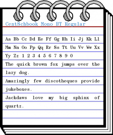 CentSchbook Mono BT Regular Font