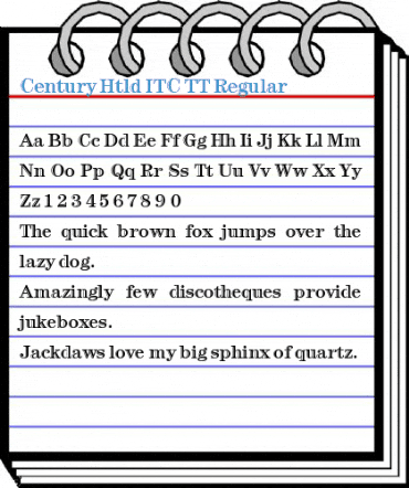 Century Htld ITC TT Regular Font