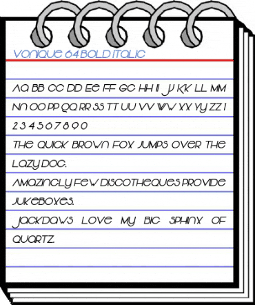 Vonique 64 Bold Italic Font