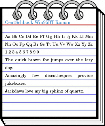 CentSchbook Win95BT Roman Font