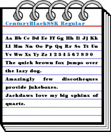 CenturyBlackSSK Regular Font