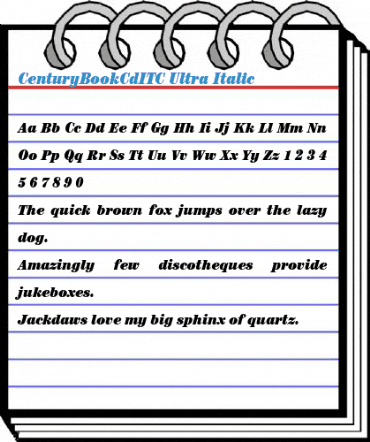 CenturyBookCdITC Ultra Italic Font