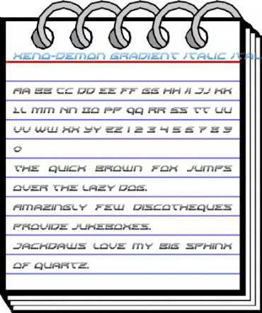 Xeno-Demon Gradient Italic Italic Font