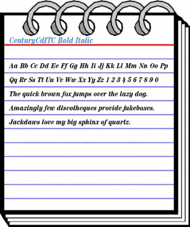 CenturyCdITC Bold Italic Font