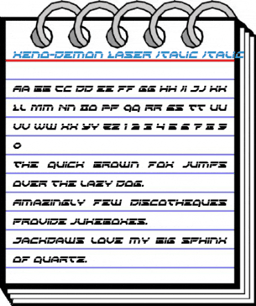 Xeno-Demon Laser Italic Italic Font