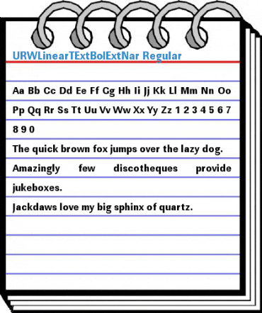 URWLinearTExtBolExtNar Regular Font