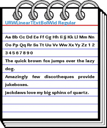 URWLinearTExtBolWid Regular Font