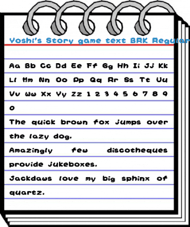 Yoshi's Story game text BRK Regular Font