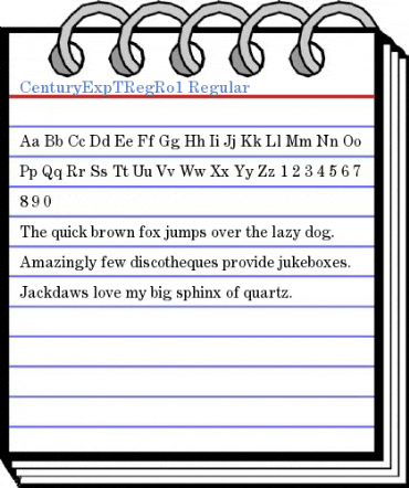 CenturyExpTRegRo1 Regular Font