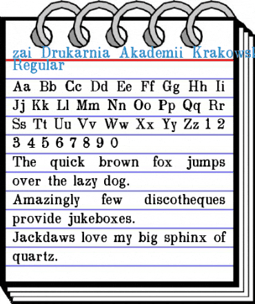 zai Drukarnia Akademii Krakowskiej 1674 Regular Font