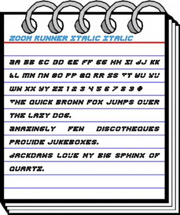 Zoom Runner Italic Italic Font