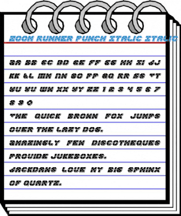 Zoom Runner Punch Italic Italic Font