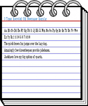 3 Times Recycled Old Newspaper Regular Font