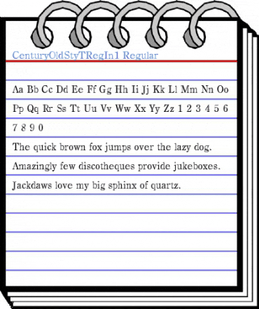 CenturyOldStyTRegIn1 Regular Font