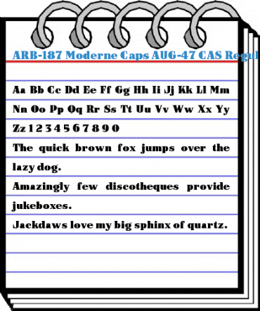 ARB-187 Moderne Caps AUG-47 CAS Regular Font