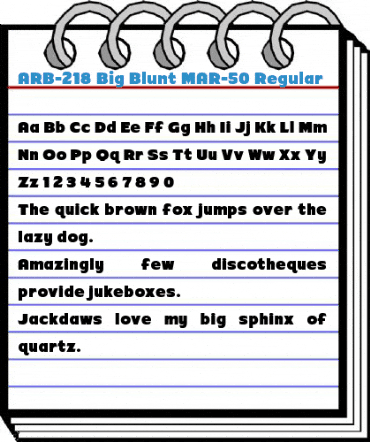 ARB-218 Big Blunt MAR-50 Regular Font