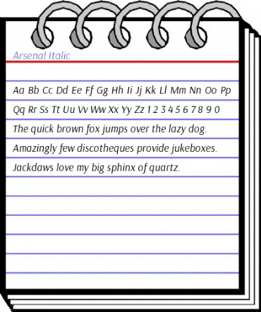 Arsenal Italic Font