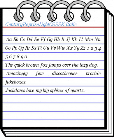 CenturyRepriseLightOSSSK Italic Font