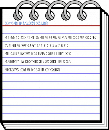 URWPlanaCamDReg Regular Font