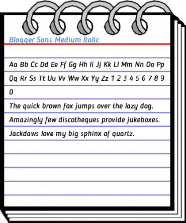 Blogger Sans Medium Italic Font