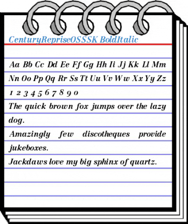 CenturyRepriseOSSSK BoldItalic Font