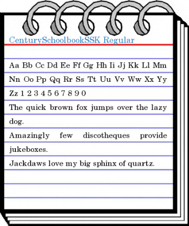 CenturySchoolbookSSK Regular Font