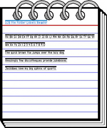 DJB File Folder Labels Font