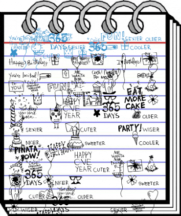 DJB It's My Birthday Regular Font