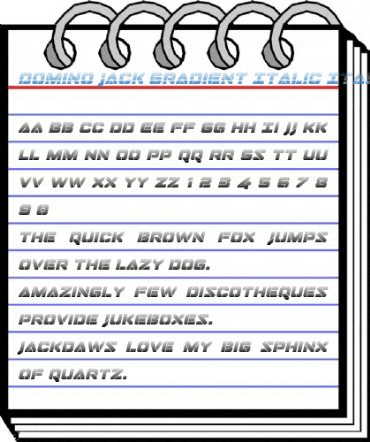 Domino Jack Gradient Italic Italic Font