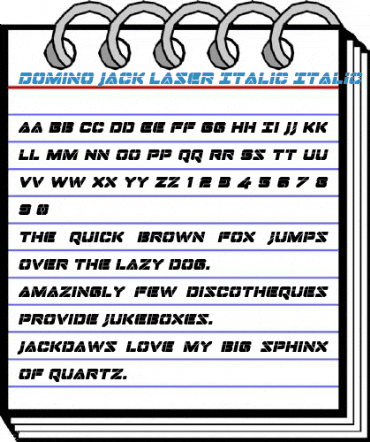 Domino Jack Laser Italic Italic Font