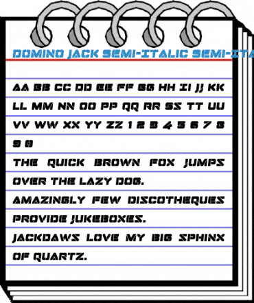Domino Jack Semi-Italic Semi-Italic Font