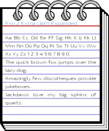 Exo 2 Extra Light Expanded Font