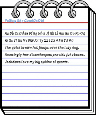 Falling Sky CondOuObl Font