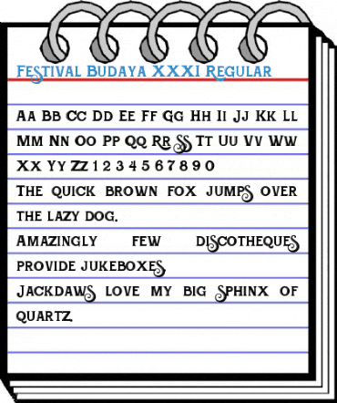 Festival Budaya XXXI Regular Font