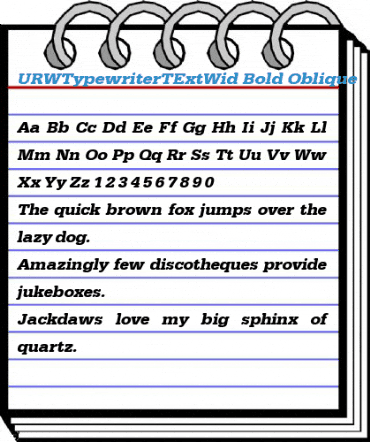 URWTypewriterTExtWid Font