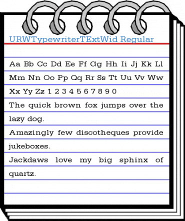 URWTypewriterTExtWid Font