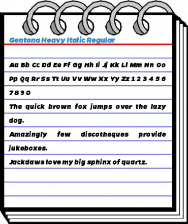 Gentona Heavy Italic Regular Font